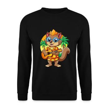 Funny Squirrel Summer Beach Sunglasses Hawaiian - Unisex Sweatshirt - black - Front - Alina (178cm) & Michal (187cm)