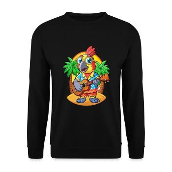 Drôle de perroquet d’été plage lunettes de soleil hawaïenne - Sweat-shirt Unisexe - noir - Devant - Alina (178cm) & Michal (187cm)