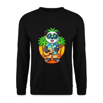 Lustige Panda Sommer Strand Sonnenbrille Hawaiianisch - Unisex Pullover - Schwarz - Vorne - Alina (178cm) & Michal (187cm)