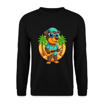 Drôle de Rottweiler Chien Lunettes de soleil de plage d’été - Sweat-shirt Unisexe - noir - Devant - Alina (178cm) & Michal (187cm)
