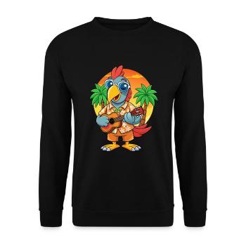 Drôle de perroquet d’été plage lunettes de soleil hawaïenne - Sweat-shirt Unisexe - noir - Devant - Alina (178cm) & Michal (187cm)