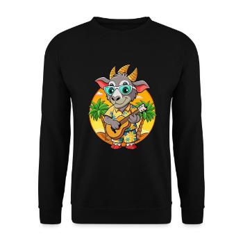 Lunettes de soleil de plage d’été de chèvre drôle hawaïenne - Sweat-shirt Unisexe - noir - Devant - Alina (178cm) & Michal (187cm)