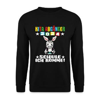 Sortants de la garderie 2024 Inscription à l’école 2024 - Sweat-shirt Unisexe - noir - Devant - Alina (178cm) & Michal (187cm)
