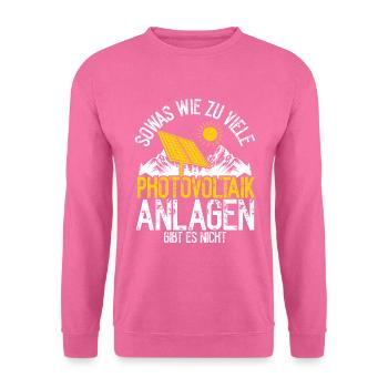 PV Anlagen Solar Panel Balkonkraftwerk - Unisex Pullover - Pink - Vorne