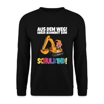 Schulkind 2024 Einschulung Schulanfang - Unisex Pullover - Schwarz - Vorne - Alina (178cm) & Michal (187cm)