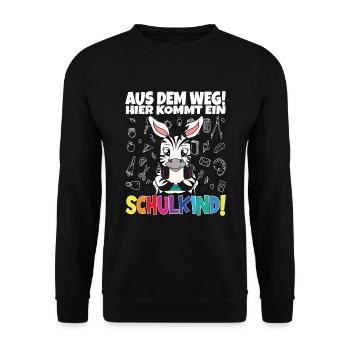 Inscription scolaire 2024 de l’école de la rentrée scolaire - Sweat-shirt Unisexe - noir - Devant - Alina (178cm) & Michal (187cm)