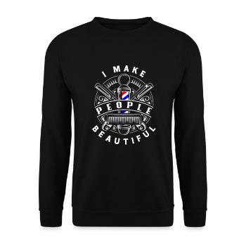 Barber Homme Coiffeur Coiffeur - Sweat-shirt Unisexe - noir - Devant - Alina (178cm) & Michal (187cm)