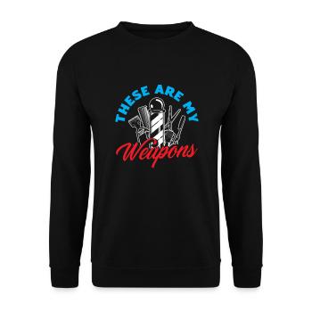 Barber Homme Coiffeur Coiffeur - Sweat-shirt Unisexe - noir - Devant - Alina (178cm) & Michal (187cm)