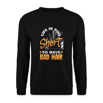 Barber Homme Coiffeur Coiffeur - Sweat-shirt Unisexe - noir - Devant - Alina (178cm) & Michal (187cm)