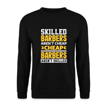 Barber Homme Coiffeur Coiffeur - Sweat-shirt Unisexe - noir - Devant - Alina (178cm) & Michal (187cm)