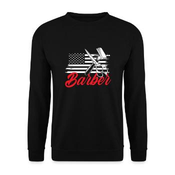 Barber Homme Coiffeur Coiffeur - Sweat-shirt Unisexe - noir - Devant - Alina (178cm) & Michal (187cm)