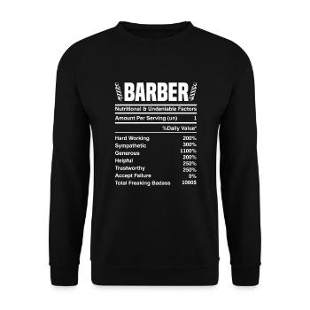 Barber Homme Coiffeur Coiffeur - Sweat-shirt Unisexe - noir - Devant - Alina (178cm) & Michal (187cm)
