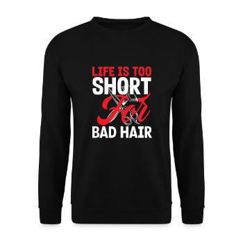 Barber Homme Coiffeur Coiffeur - Sweat-shirt Unisexe - noir - Devant - Alina (178cm) & Michal (187cm)