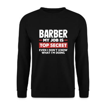 Barber Homme Coiffeur Coiffeur - Sweat-shirt Unisexe - noir - Devant - Alina (178cm) & Michal (187cm)