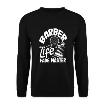 Barber Homme Coiffeur Coiffeur - Sweat-shirt Unisexe - noir - Devant - Alina (178cm) & Michal (187cm)