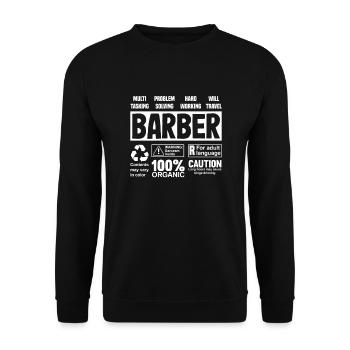 Barber Homme Coiffeur Coiffeur - Sweat-shirt Unisexe - noir - Devant - Alina (178cm) & Michal (187cm)