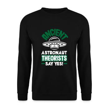 Lustiges Alien Außerirdische Geschenk - Unisex Pullover - Schwarz - Vorne - Alina (178cm) & Michal (187cm)