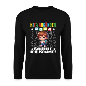 Daycare Leavers 2024 School Enrollment 2024 - Unisex Sweatshirt - black - Front - Alina (178cm) & Michal (187cm)
