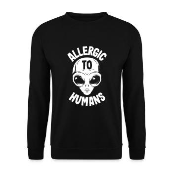 Lustiges Alien Außerirdische Geschenk - Unisex Pullover - Schwarz - Vorne - Alina (178cm) & Michal (187cm)