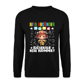 geKita Graduates 2024 School Enrollment 2024 - Unisex Sweatshirt - black - Front - Alina (178cm) & Michal (187cm)