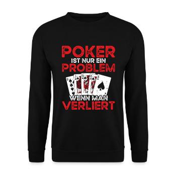 Joueur de poker Table de poker Cartes de poker Table de poker - Sweat-shirt Unisexe - noir - Devant - Alina (178cm) & Michal (187cm)