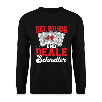 Cartes de poker Jeu de jetons de poker Joueurs de poker Jetons de poker - Sweat-shirt Unisexe - noir - Devant - Alina (178cm) & Michal (187cm)