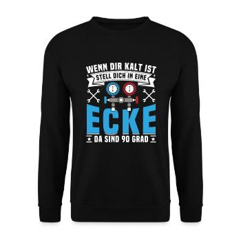 Système de réfrigération pour les techniciens en réfrigération Mécaniciens d’installations - Sweat-shirt Unisexe - noir - Devant - Alina (178cm) & Michal (187cm)