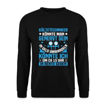 Technicien mécatronique d’outils de systèmes de réfrigération pour - Sweat-shirt Unisexe - noir - Devant - Alina (178cm) & Michal (187cm)