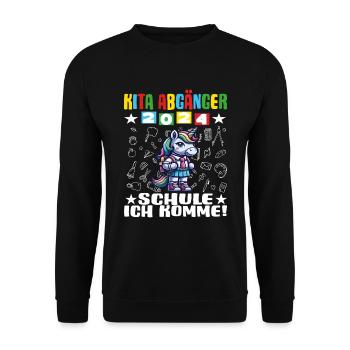 Daycare Leavers 2024 School Enrollment 2024 - Unisex Sweatshirt - black - Front - Alina (178cm) & Michal (187cm)