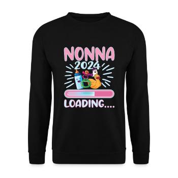 Nonna 2024 Loading Oma 2024 - Unisex Pullover - Schwarz - Vorne - Alina (178cm) & Michal (187cm)