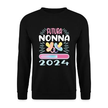Nonna 2024 Loading Oma 2024 - Unisex Pullover - Schwarz - Vorne - Alina (178cm) & Michal (187cm)