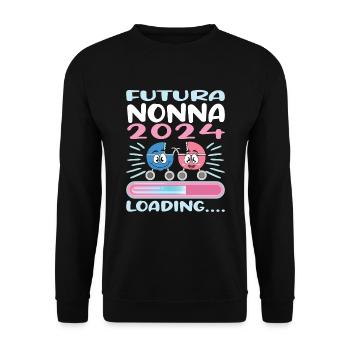 Nonna 2024 Loading Oma 2024 - Unisex Pullover - Schwarz - Vorne - Alina (178cm) & Michal (187cm)