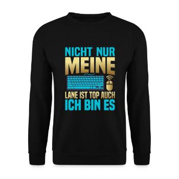 Gaming PC Gamer Headset Zocken Controller Konsole - Unisex Pullover - Schwarz - Vorne - Alina (178cm) & Michal (187cm)