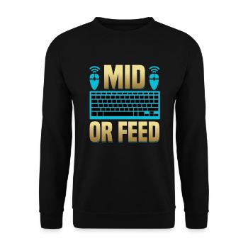 Videospiel Gaming Headset PC Gamer Zocken PC - Unisex Pullover - Schwarz - Vorne - Alina (178cm) & Michal (187cm)