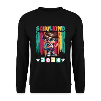 School enrolment for primary school pupils 2024 - Unisex Sweatshirt - black - Front - Alina (178cm) & Michal (187cm)