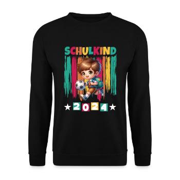 School enrolment for primary school pupils 2024 - Unisex Sweatshirt - black - Front - Alina (178cm) & Michal (187cm)