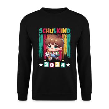 School enrolment for primary school pupils 2024 - Unisex Sweatshirt - black - Front - Alina (178cm) & Michal (187cm)