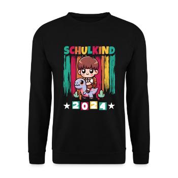 School enrolment for primary school pupils 2024 - Unisex Sweatshirt - black - Front - Alina (178cm) & Michal (187cm)
