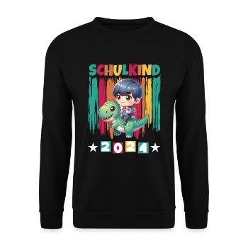School enrolment for primary school pupils 2024 - Unisex Sweatshirt - black - Front - Alina (178cm) & Michal (187cm)