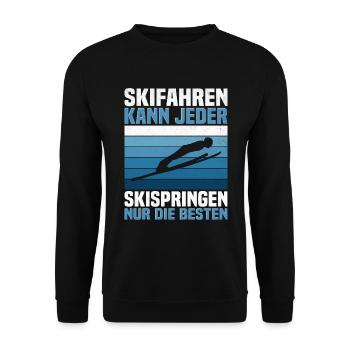 Ski de saut à ski sports d’hiver pour le vol à ski - Sweat-shirt Unisexe - noir - Devant - Alina (178cm) & Michal (187cm)
