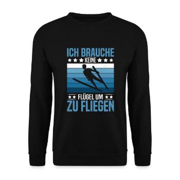 Sauteurs à ski, record de tremplin, chance de saut à ski - Sweat-shirt Unisexe - noir - Devant - Alina (178cm) & Michal (187cm)