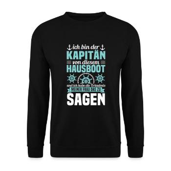 Permis péniche Permis bateau pour - Sweat-shirt Unisexe - noir - Devant - Alina (178cm) & Michal (187cm)