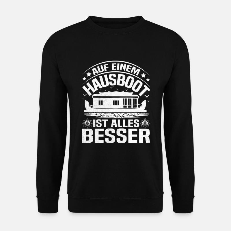 Hausbootbesitzer Bootschein Bootbesitzer - Unisex Pullover - Schwarz