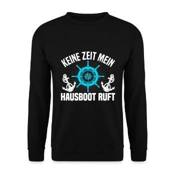 Houseboat owner, boat captain & boater with - Unisex Sweatshirt - black - Front - Alina (178cm) & Michal (187cm)