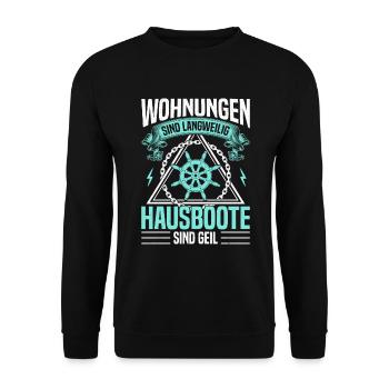 Boatmen, houseboat license for - Unisex Sweatshirt - black - Front - Alina (178cm) & Michal (187cm)
