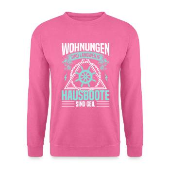 Bateliers, permis péniche pour - Sweat-shirt Unisexe - rose - Devant