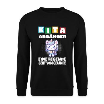 KITA Leavers School Child School Enrollment - Unisex Sweatshirt - black - Front - Alina (178cm) & Michal (187cm)