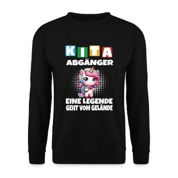 KITA Leavers School Child School Enrollment - Unisex Sweatshirt - black - Front - Alina (178cm) & Michal (187cm)