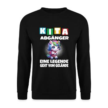 KITA Leavers School Child School Enrollment - Unisex Sweatshirt - black - Front - Alina (178cm) & Michal (187cm)