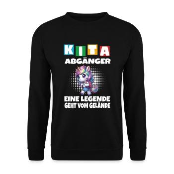 KITA Leavers School Child School Enrollment - Unisex Sweatshirt - black - Front - Alina (178cm) & Michal (187cm)